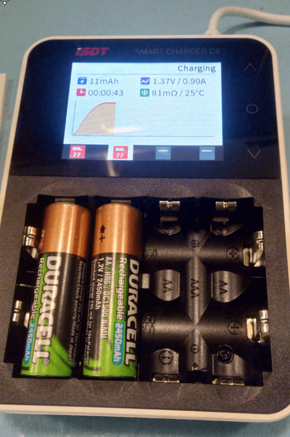C4 charging 2 batteries - handles up to 4