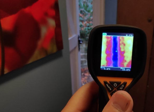 Heat loss through an open door