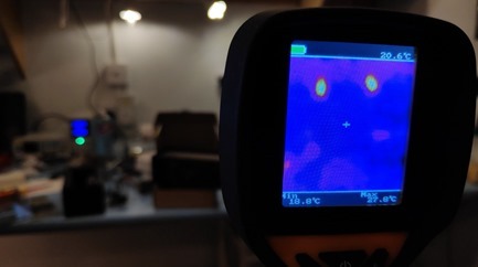 Slight heat from a couple of LED lights