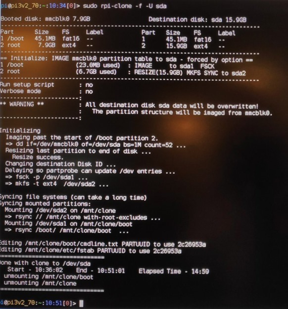 Screenshot of rpi-clone