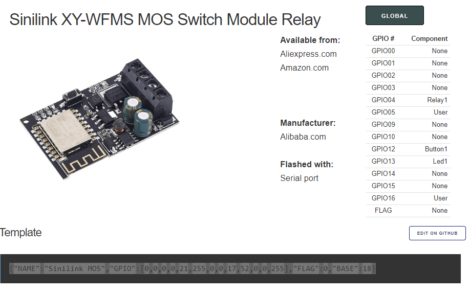Blakadder template for the Sinilink