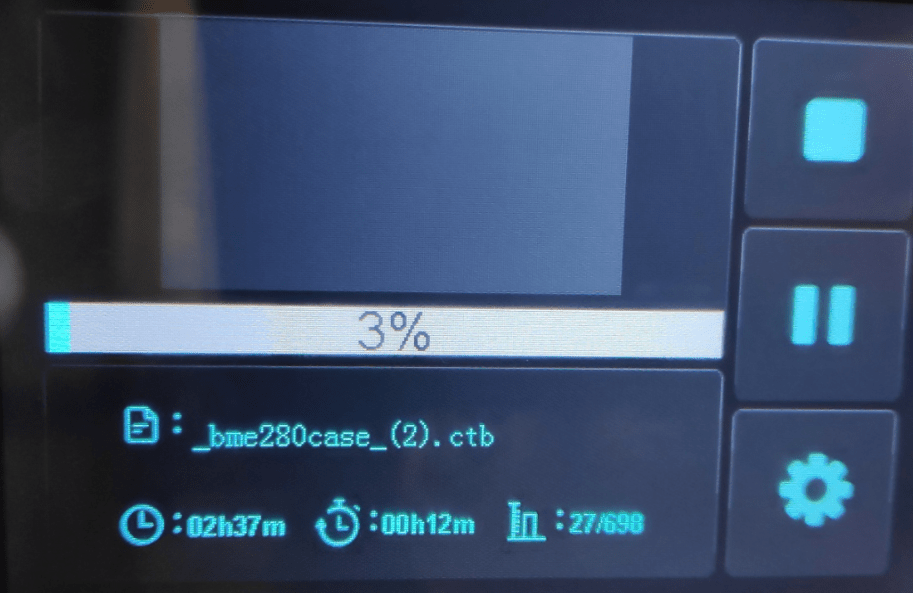 Progress on the Crealty  3D Resin Printer