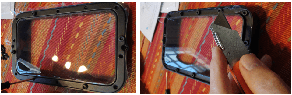 New film in place and being trimmed
