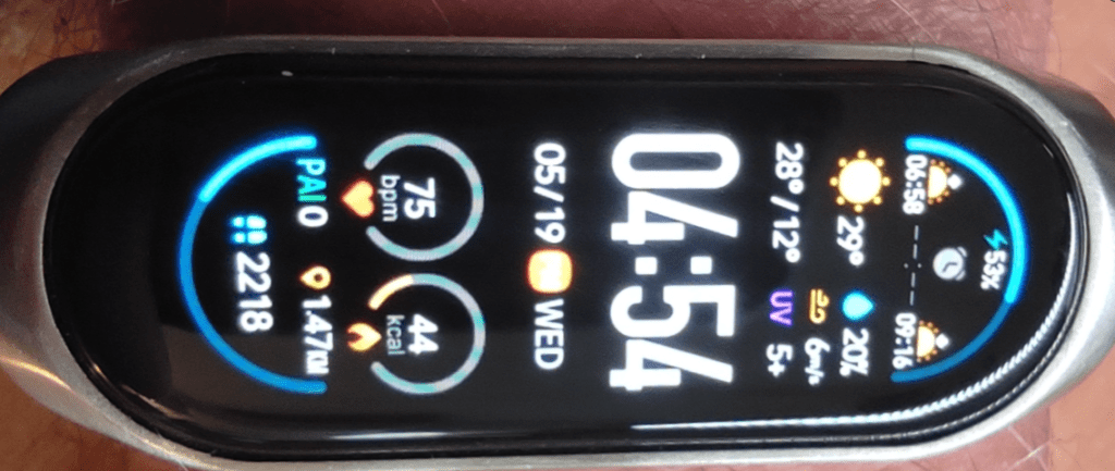 Mi Band 6 with custom face and stainless strap