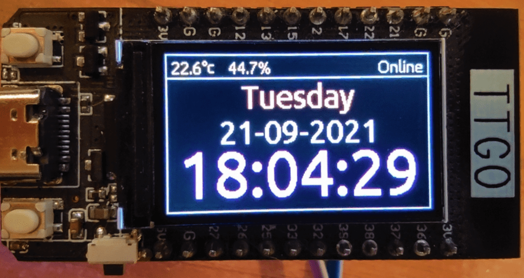 TTGO Display running ESPHOME Firmware