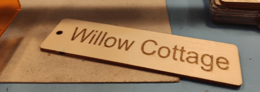 Willow Cottage engraved using the Aufero Laser One