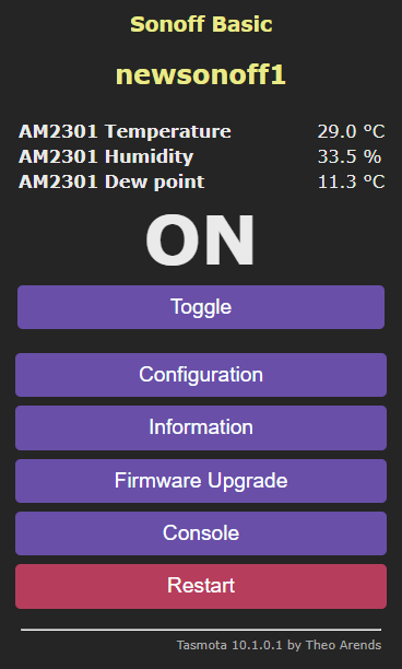 Tasmota on Sonoff BASIC