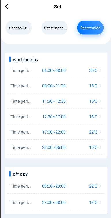 ME160H on the Tuya Smart APP