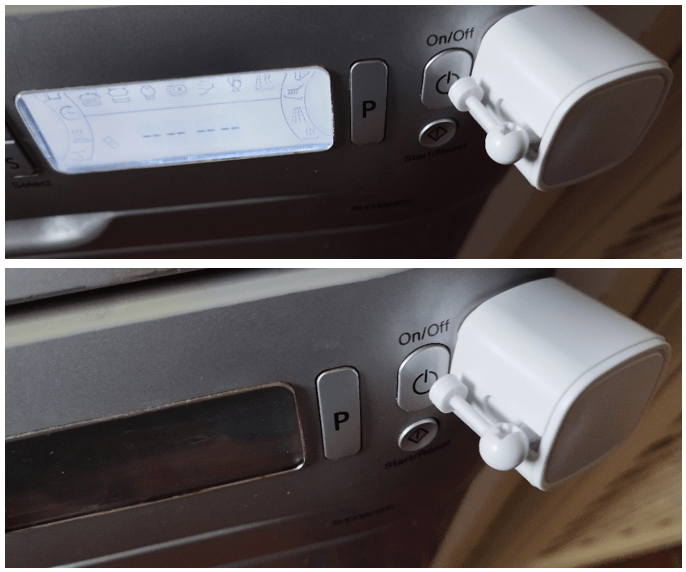 CubeTouch turning my HotPoint washing machine on and off using the APP.