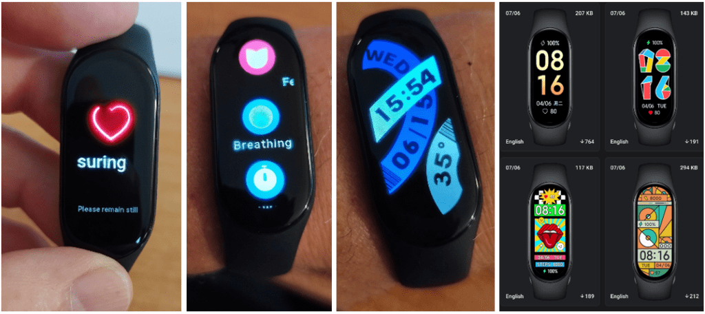Xiaomi Mi Band 7 watch faces