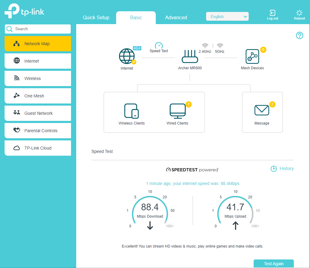 Archer MR600 WEB Interface on my PC