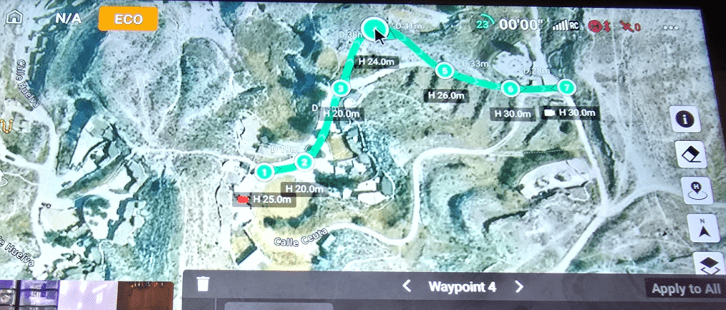 My DJI waypoints manually adjusted  manually thanks to Google Earth on the  PC